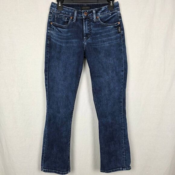 Silver Jeans Suki Capri W27/L23.5 Dark Wash Stretch - Picture 1 of 9